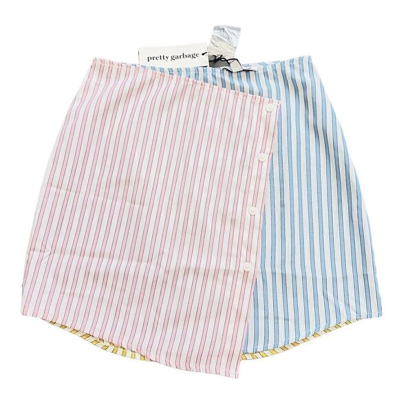 Pretty Garbage Women’s Sz S Skirt Color Block Mini Skirt Multicolor Cute NWT - Picture 1 of 12